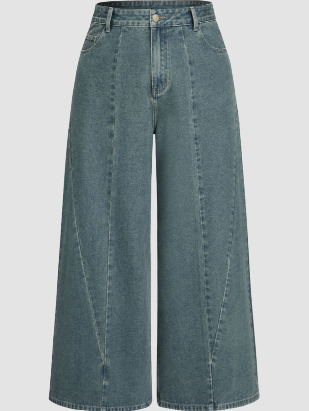 NEW! PLUS SIZE! Cider Jeans Wide Leg Size 1X Medium Wash Baggy Structured